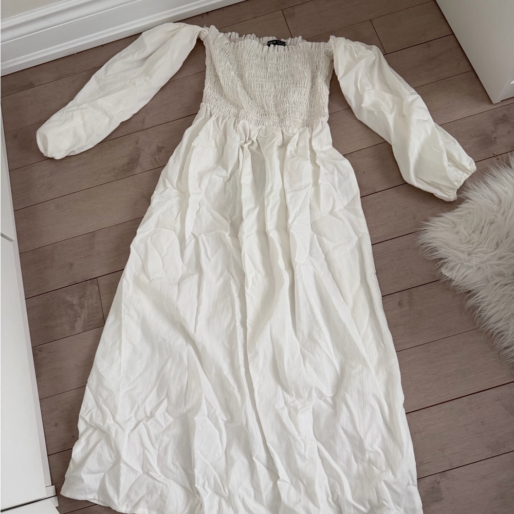 SHEIN White Long Sleeve Maxi Dress
